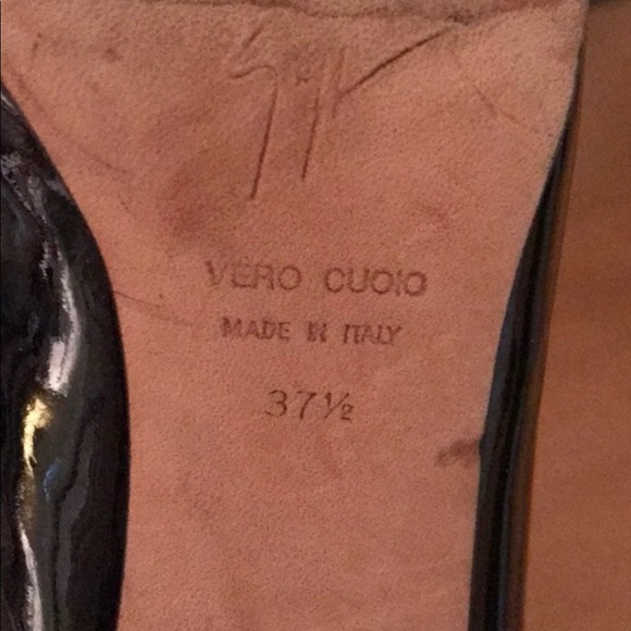 Giuseppe Zanotti Vernice stiletto ankle strap peep toe patent leather pumps. - Picture 11 of 11